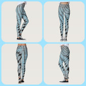 Kreise und Diamanten Muster Grau Blue Edgy Chic Leggings