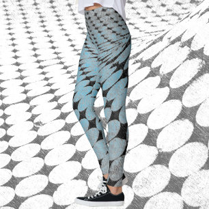 Kreise und Diamanten Muster Grau Blue Edgy Chic Leggings