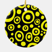 Kreise und Felder 01 - Gelb Keramik Ornament (Hinten)