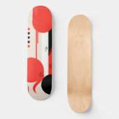 Kreise und Formen, schwarz und rot Skateboard (Vorderseite)