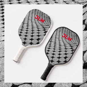Kreise und Karo-Muster optische Illusion Pickleball Schläger