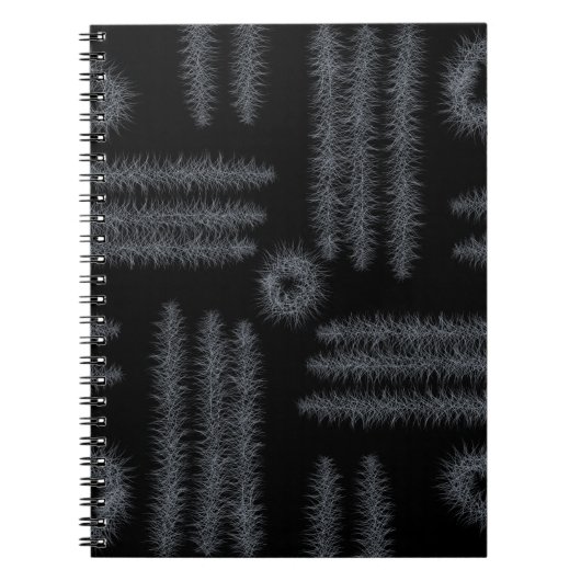 Kreise und Linien Schwarz/Weiß Notizblock (Vorderseite)