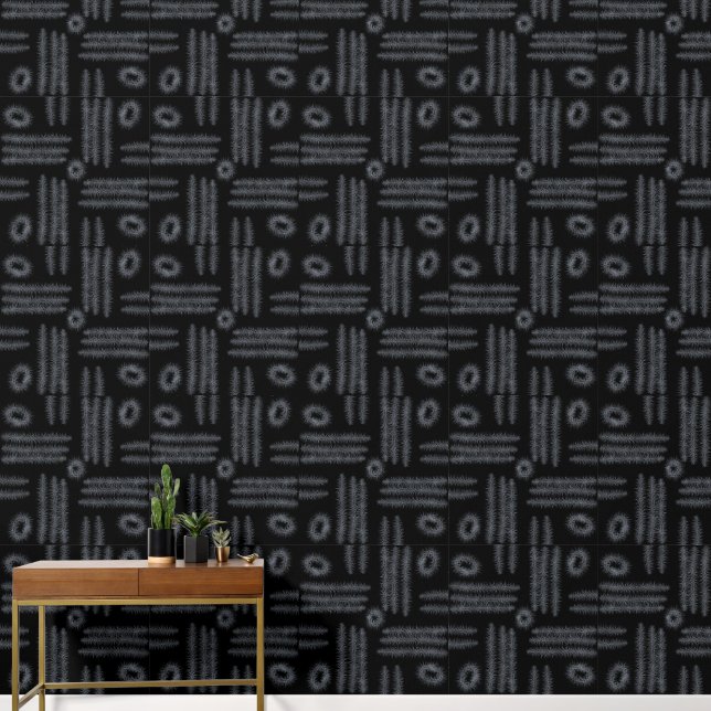 Kreise und Linien Schwarz/Weiß Tapete (Hausflur)