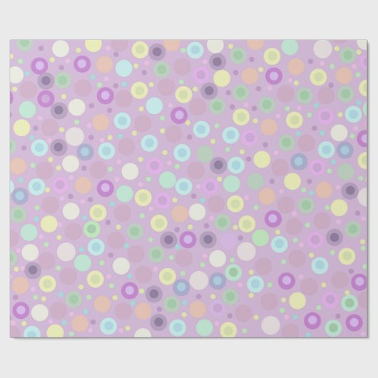 Kreise und Punkte Pastellfarben weich, behaglich Geschenkpapier (Flach)