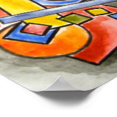 Kreise und Quadrate Moderne Bauhaus Geometrische K Poster (Ecke)