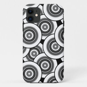 Kreise und Ringe geometrische schwarz-weiße Patter Case-Mate iPhone Hülle