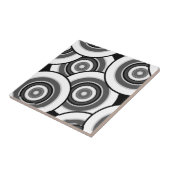 Kreise und Ringe geometrische schwarz-weiße Patter Fliese (Seite)