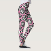 Kreise und Ringe geometrische schwarz-weiße Patter Leggings (Rechts)