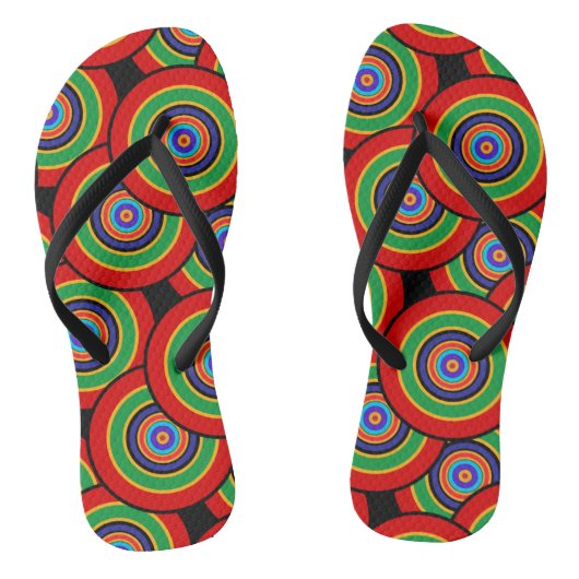 Kreise und Ringe Rettro Badesandalen (Fußbett)