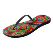 Kreise und Ringe Rettro Badesandalen (Schrägansicht)