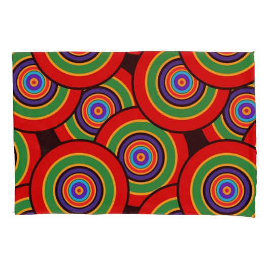 Kreise und Ringe Rettro Kissenbezug (Vorderseite)