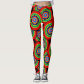 Kreise und Ringe Rettro Leggings (Vorderseite)