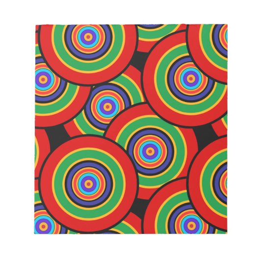 Kreise und Ringe Rettro Notizblock (Vorderseite)