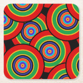 Kreise und Ringe Rettro Rechteckiger Pappuntersetzer (Vorderseite)