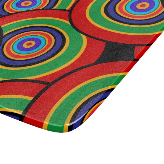 Kreise und Ringe Rettro Schneidebrett (Ecke)