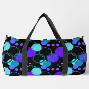 Kreise und Rundformen Muster in Schwarz Duffle Bag