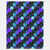 Kreise und Rundformen Muster in Schwarz Fleecedecke (Vorderseite)