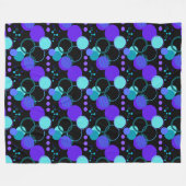Kreise und Rundformen Muster in Schwarz Fleecedecke (Vorderseite (Horizontal))