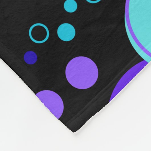 Kreise und Rundformen Muster in Schwarz Fleecedecke (Ecke)