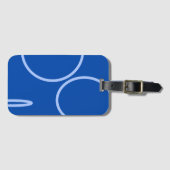 Kreise und Schleife auf blauem Gepäckanhänger (Vorderseite (Horizontal))