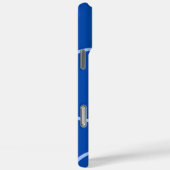 Kreise und Schleifen auf blau Case-Mate iPhone Hülle (Rückseite / Rechts)