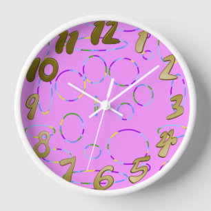 Kreise und Schleifen Modern Rosa Magenta Uhr