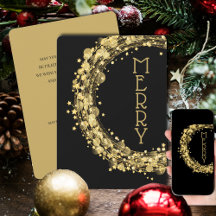 Kreise und Sterne auf Black Christmas Non-Foto