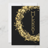 Kreise und Sterne auf schwarz Feiertagskarte (Vorderseite)