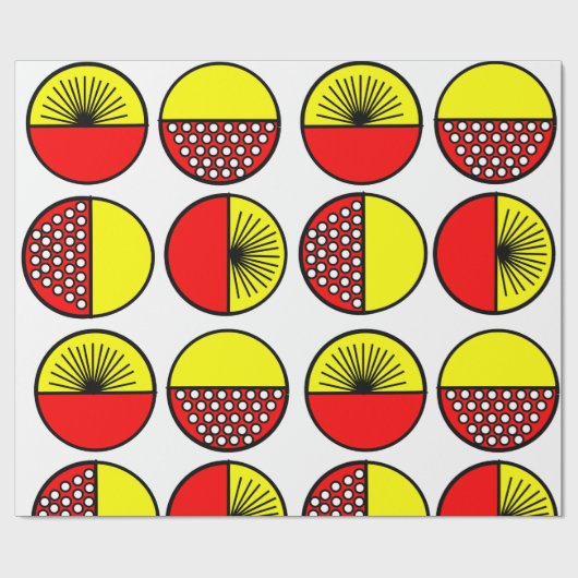 Kreise und Sterne Geschenkpapier (Flach)