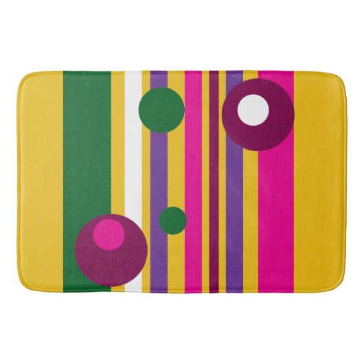 Kreise und Streifen fett modern Badematte (Vorderseite)