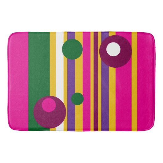 Kreise und Streifen fett modern Badematte (Vorderseite)