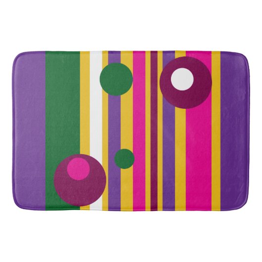 Kreise und Streifen fett modern Badematte (Vorderseite)