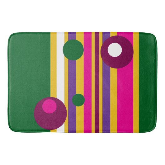 Kreise und Streifen fett modern Badematte (Vorderseite)