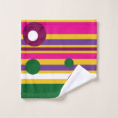 Kreise und Streifen fett modern Badhandtuch Set (Waschlappen)