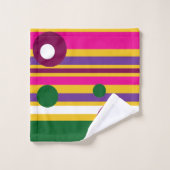 Kreise und Streifen fett modern Badhandtuch Set (Waschlappen)