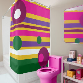 Kreise und Streifen fett modern Duschvorhang