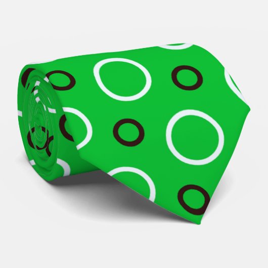 Kreise Weiße Grüne Minimalstruktur Krawatte (Gerollt)
