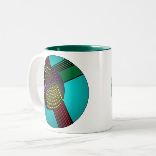 Kreise Zweifarbige Tasse (Vorderseite Links)