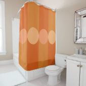 Kreisel der geometrischen Rücken-Streifen Orange Duschvorhang (Beispiel)