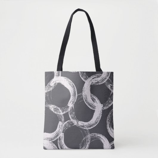 Kreisel Geometrischer Nahtloser schwarzer Hintergr Tasche (Vorderseite)