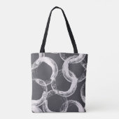 Kreisel Geometrischer Nahtloser schwarzer Hintergr Tasche (Rückseite)