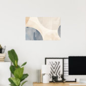 Kreisel in Grau und Beige mit Kopierraum Poster (Heimbüro)