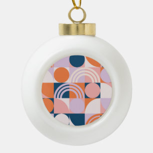 Kreisel Mitte des Jahrhunderts Streifen: geometris Keramik Kugel-Ornament