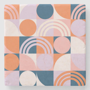 Kreisel Mitte des Jahrhunderts Streifen: geometris Steinuntersetzer