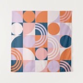 Kreisel Mitte des Jahrhunderts Streifen: geometris Wandteppich (Vorderseite (Horizontal))