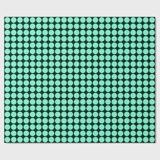 Kreisel - Türkis auf schwarz Geschenkpapier (Flach)