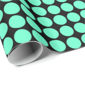 Kreisel - Türkis auf schwarz Geschenkpapier (Rolleneckpunkt)