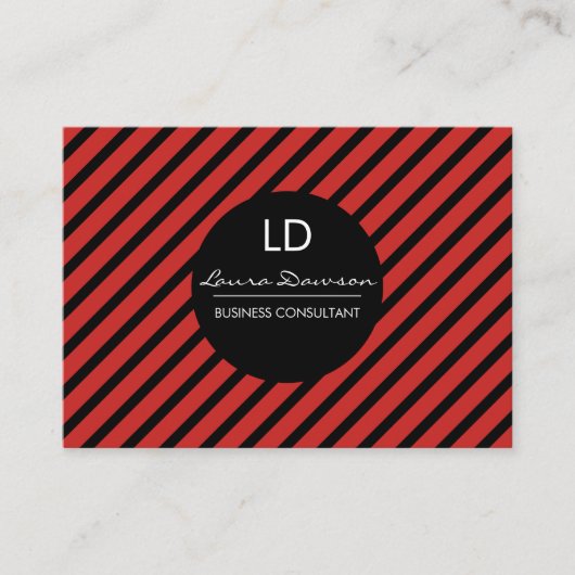 Kreisel und Streifen des roten Monogramms Visitenkarte (Vorderseite)