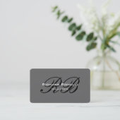 Kreiselecke Gray Monogram Manager Business Card Visitenkarte (Stehend Vorderseite)