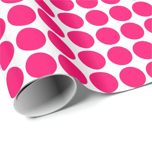 Kreiselflächen - Neonrot auf Weiß Geschenkpapier (Rolleneckpunkt)